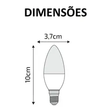 Lampada Vela Led 4w Pra Lustre Quente Frio E14 Kit 6 Pçs Cor Da Luz Branco-quente Foto mini 3