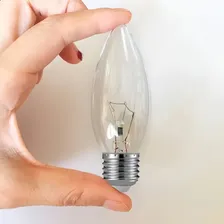 Lâmpada Vela Lisa 60w 127v E27 Clara Lustre Abajur 5 Peças Luz Branco-quente Foto mini  3
