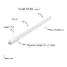 Lampadas Led Tubular 18w - Caixa Com 25 Cor Da Luz Branco-frio Foto mini 2