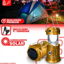 Lampião Solar Lanterna Vintage Recarregável Retro Led Camping Lamparina Pesca Kit Com 10 Foto mini  2