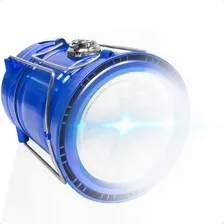 Lampião Lanterna Energia Solar Led Bateria Recarregável Azul Foto mini 2