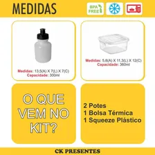 Lancheira Térmica Pequena Infantil Menino 2 Potes E Squeeze Cor Azul Royal Foto mini  3