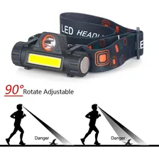 Lanterna Cabeça Capacete Recarregavel Led T6 + 1 Led Cob Foto mini 4