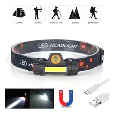 Lanterna Cabeça Capacete Recarregavel Led T6 + 1 Led Cob Foto mini 1