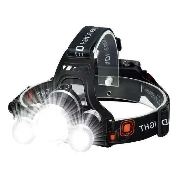 Lanterna Cabeça Recarregável Triplo T6 Led Cree Profissional Foto 1