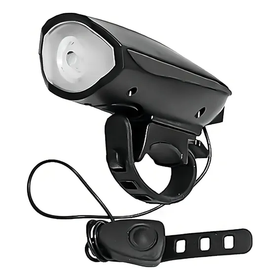 Lanterna Led Com Buzina Usb Para Bicicleta Recarregavel Foto 1