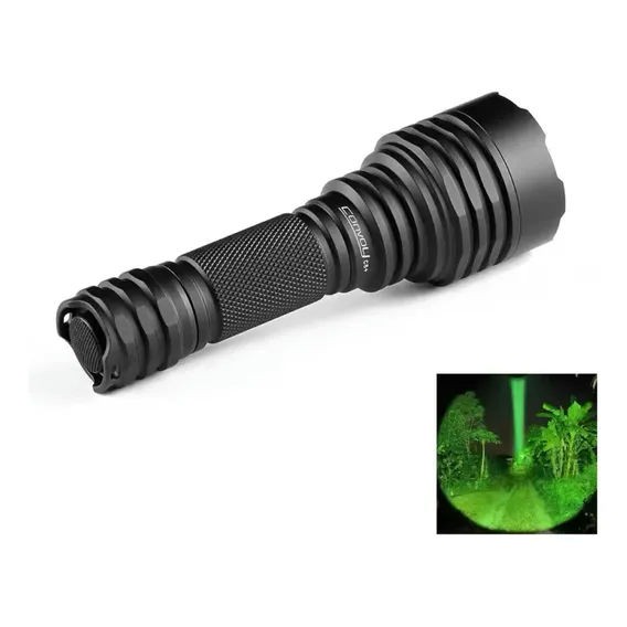 Lanterna LED verde Convoy C8+, ideal para caça com bateria 18650, lanterna preta Foto 1
