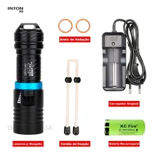 Lanterna Mergulho Inton Original H3 Com Zoom Caça Pesca-sub Foto mini 2