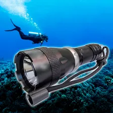 Lanterna Mergulho Profissional 888000w Led T6 Cree Xml-l2 Lanterna Preta Luz Branco Foto mini 3