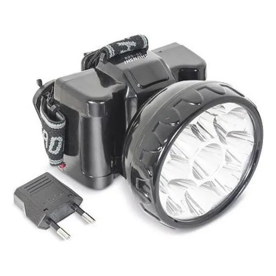 Lanterna Recarregável Para Cabeça 9 Leds Longo Alcance Foto 1