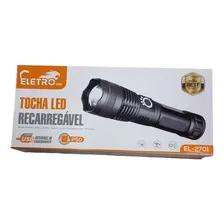 Lanterna Super Resistente Led Recarregável Feixe Ajustável Lanterna Preto Foto mini 2