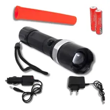 Lanterna Tática Led Cree Q5 Zoom Recarregável Potente Lanterna Preto Luz Branco Foto  mini 1