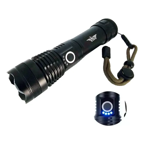 Lanterna Tatica T9 Ybf 8825 2000 Lumens C/ Bateria 26650 Foto 1