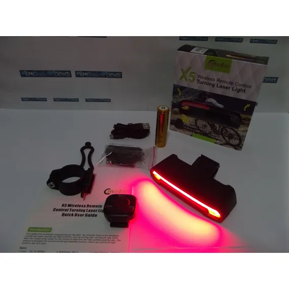 Lanterna Traseira Bike Com Seta Led Com Controle Sem Fio Foto 1