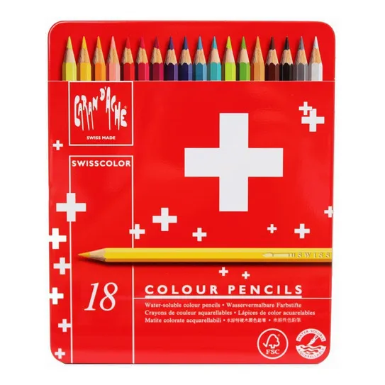 Lapis Aquarela Caran Dache Swisscolor 18 Cores 1285 718 Foto 1