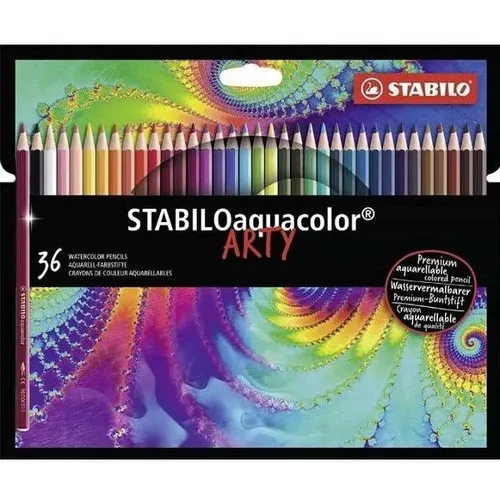 Lápis Aquarelável Aquacolor Arty Stabilo 36 Cores Foto 1