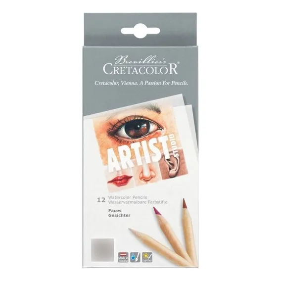 Lapis Aquarelavel Cretacolor Artist Studio Faces 12 Cores Foto 1