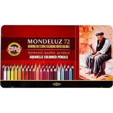 Lápis Aquarelável Koh-i-noor Mondeluz 72 Cores - Estojo Lata Marcação Mix Foto mini 1