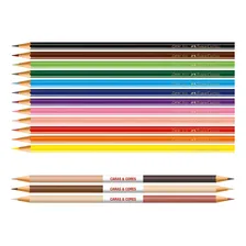 Lapis Cor 12 Cores Faber + 06 Tons Pele Caras E Cores 72 Est Foto mini 2