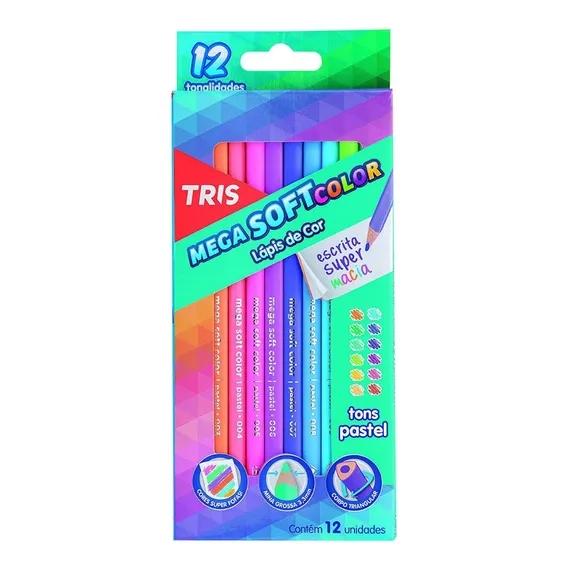Lápis Cor 12und Mega Soft Color Tons Pastel Tris Foto 1