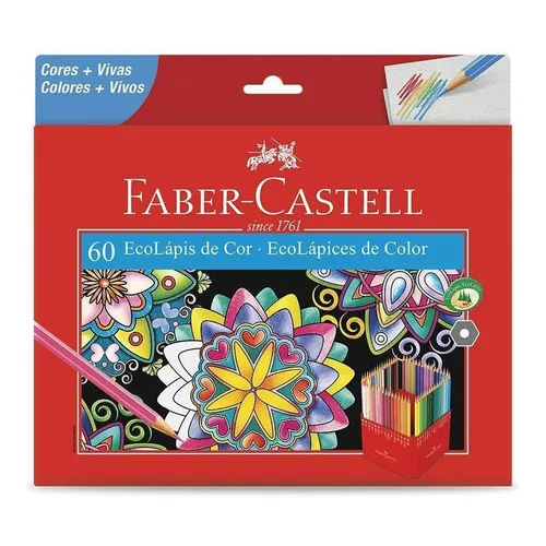 Lapis Cor 60 Cores Sextavado Faber Ecolapis 120160g 12 Est Foto 1