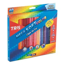 Lápis Cor Tris Mega Soft Color 60 Cores + Apontador Foto mini 1
