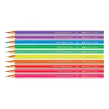Lápis de Cor 10 Cores Neon Sextavado Faber Castell Ecolápis Foto mini 2