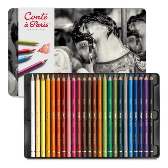 Lápis De Cor Conte Lápis Pastel Seco Conté À Paris 24 Cores Lápis Pastel Seco Conté À Foto 1