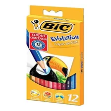 Lápis De Cor Evolution 12 Cores Sextavado Bic Foto mini 1