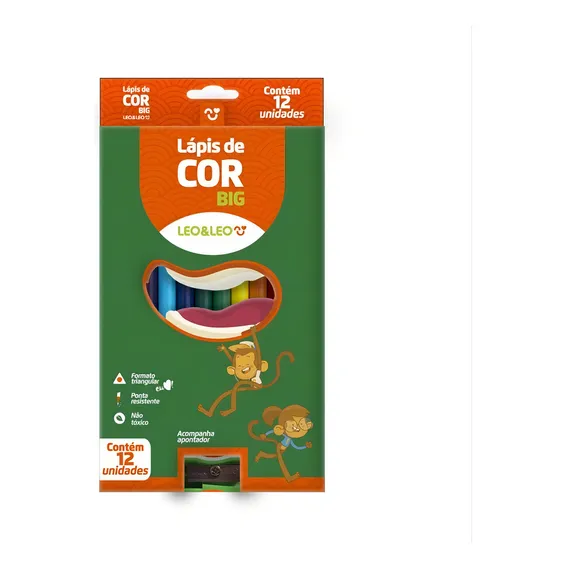 Lapis De Cor Jumbo Leo E Leo 12 Cores Triangular Foto 1