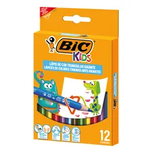 Lapis De Cor Jumbo Triangular Gigante 12 Cores Bic Evolution Foto mini 1