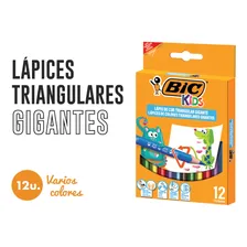 Lapis De Cor Jumbo Triangular Gigante 12 Cores Bic Evolution Foto mini 4