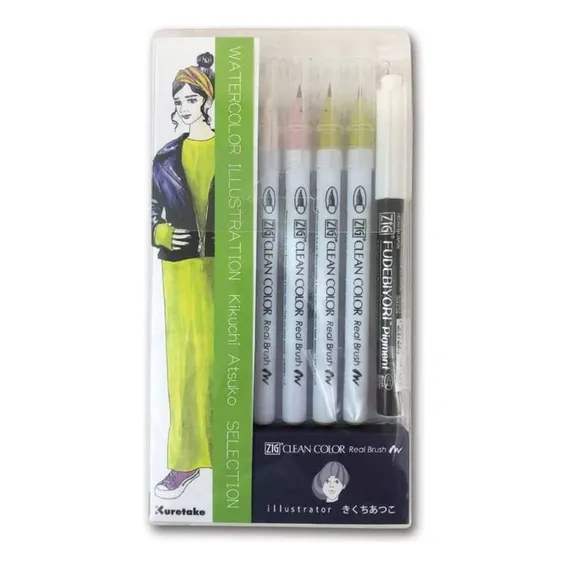 Lápis De Cor Kuretake Zig Clean Color Real Brush Estojo Kuretake Set Foto 1