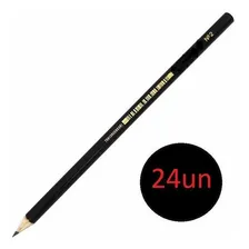 Lápis De Escrever Preto Hb N2 Escolar - Kit Com 24 Unidades Foto  mini 1