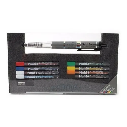 Lapiseira Pentel Multi 8 Lead Holder- 8 Cores- 2mm - Ph802st Foto 1