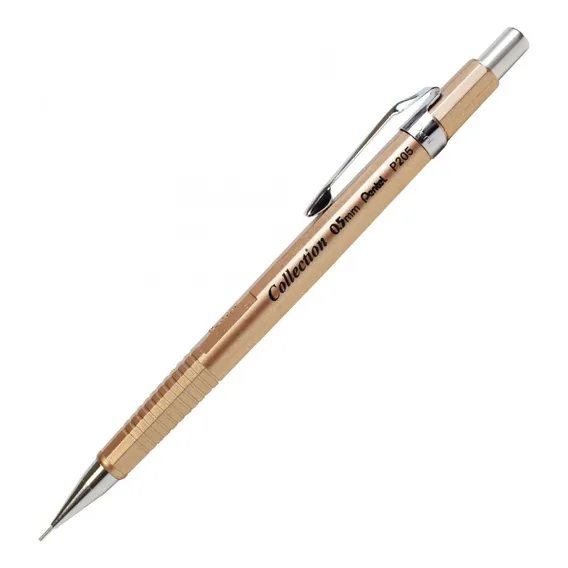 Lapiseira Pentel Profissional P205 Preta Ou Dourada - 05mm Cor Dourado Foto 1