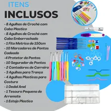Lar das Fitas Kit agulha crochê Completo 16 Agulhas Soft Cabo Emborrachado Kit De Acessórios x53 Foto mini 4