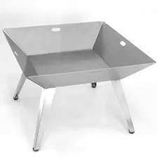 Lareira Externa Pira Tocheiro Quadrada- Pés 250mm Em Inox Foto mini 3