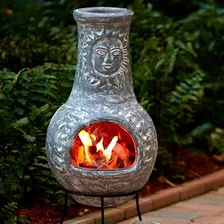 Lareira Lenha Maya Argila Chaminé Suporte Aquecedor Completo Área Interna Externa Ecológica Pré-montada Fogo Estilo Rústico Jardim Decoração Aquecer Inverno Frio Foto mini  2