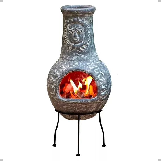 Lareira Lenha Maya Argila Chaminé Suporte Aquecedor Completo Área Interna Externa Ecológica Pré-montada Fogo Estilo Rústico Jardim Decoração Aquecer Inverno Frio Foto 1