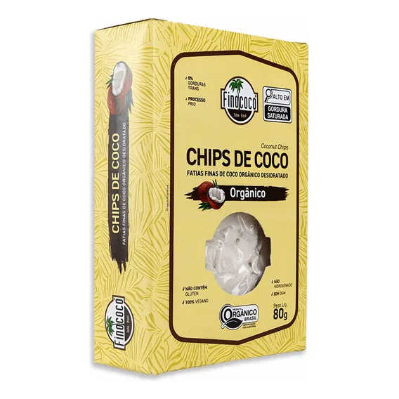 Lascas Coco Chips Orgânico 80g - Finococo Foto 1