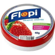 Lata Bala Sem Açucar Flopi 40g Bala Sem Açucar Morango Foto  mini 1