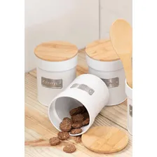 Lata Porta Mantimentos Matte Tampa Bambu Sugar Yoi Foto mini 1