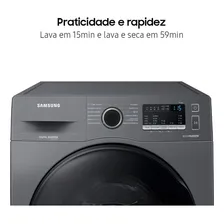 Lava E Seca Samsung Wd11a Com Ecobubble Inox Look 11kg 220V Foto mini 4