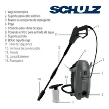 Lavadora de alta pressão Schulz Hidro Lav 1350W de 1.35kW com 96.527bar de pressão máxima 127V Foto mini 4