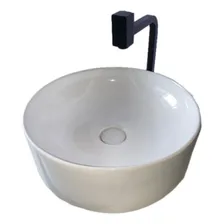Lavatório Cuba Para Banheiro Redonda 40x15cm Branco Roma Acabamento Porcelana Foto  mini 1