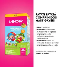 Lavitan Kids Patati Patata 60 Comprimidos Mastigáveis Sabor Tutti Frutti Foto mini  2