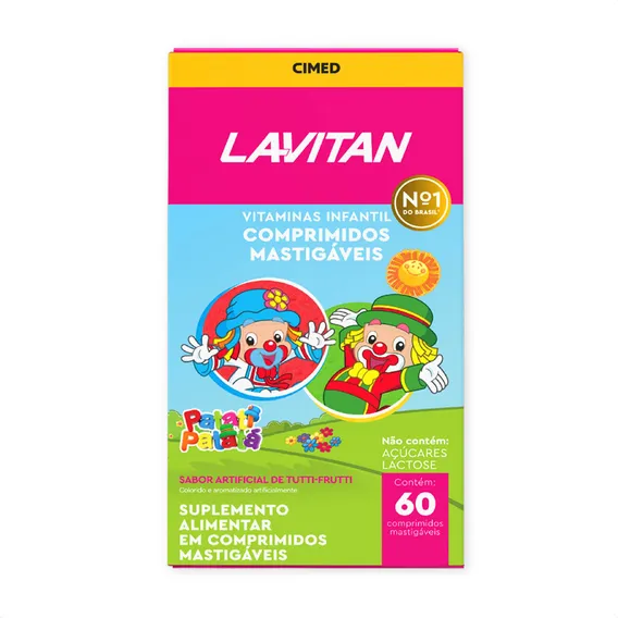Lavitan Kids Patati Patata 60 Comprimidos Mastigáveis Sabor Tutti Frutti Foto 1