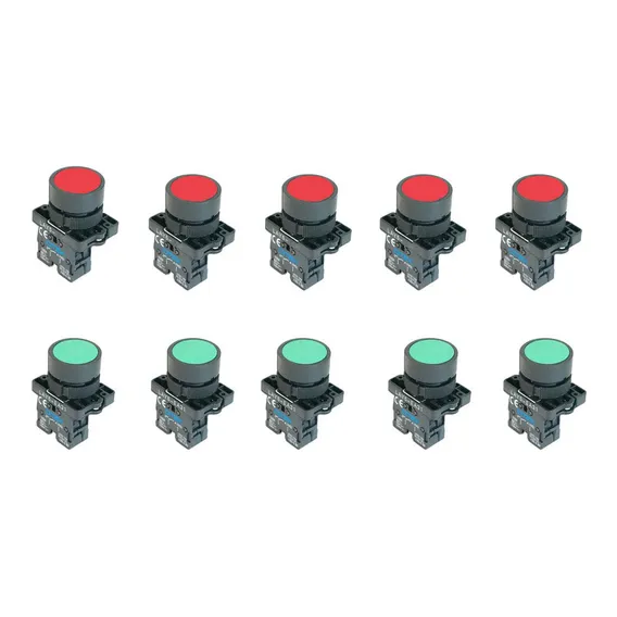 Lay5-ea42 Lay5-ea31 Botão De Pulso Vm/vd 22mm Com 10 Peças Foto 1