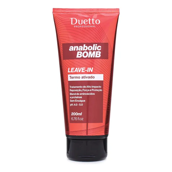 Leave-in anabolic bomb sem enxague termo ativado Duetto 200ml Foto 1